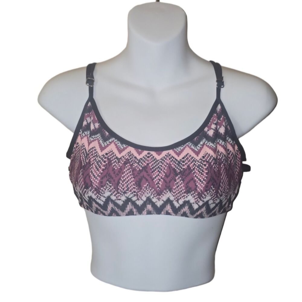Women's Pink Snake Print Bikini Top (Medium)